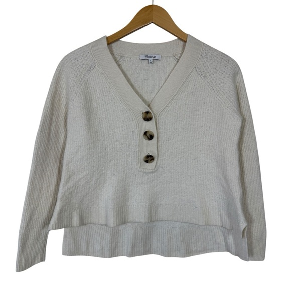 Madewell Sweaters - Madewell Lyle Ribbed Henley Cream Color Sweater Carsigan Size S